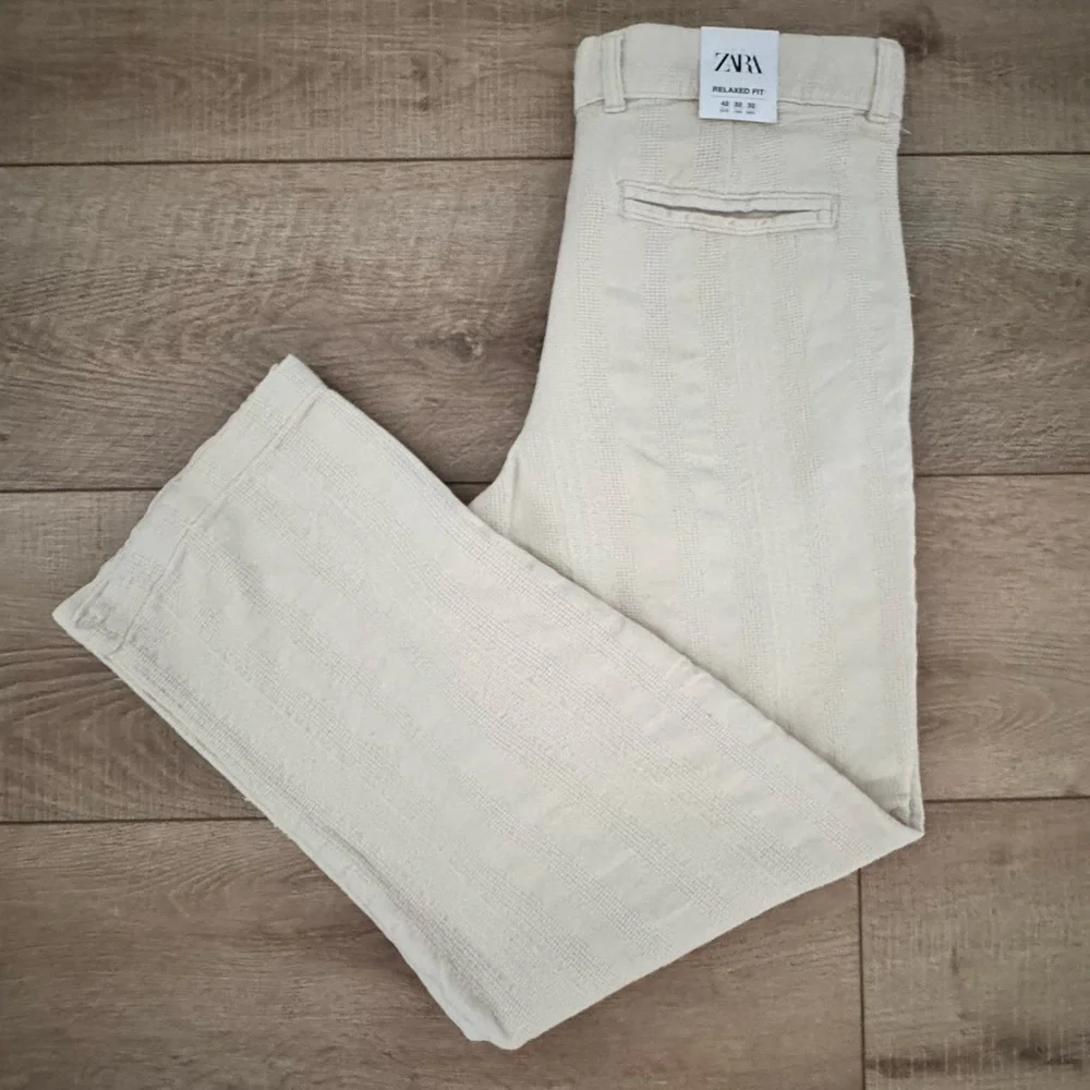 Men's Relaxed Fit‎ Resortwear Beige Trouser Pants Size 32 Beachy Travel Coastal